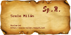 Szele Milán névjegykártya