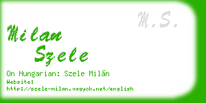 milan szele business card